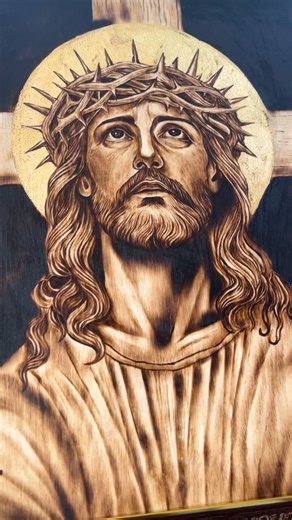 Li Nesh on Instagram: "JESUS ✝️✝️✝️❤️🙏🙏 #pyrography #woodburning #art #jesus #christ #artwork #handmade #uniquegifts #woodcraft #instagram #reel #"