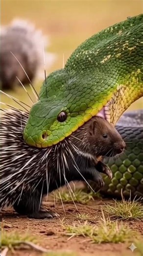 Porcupine vs Giant Snake – Will Its Quills Save the Day? 🦔🐍 #wildanimals