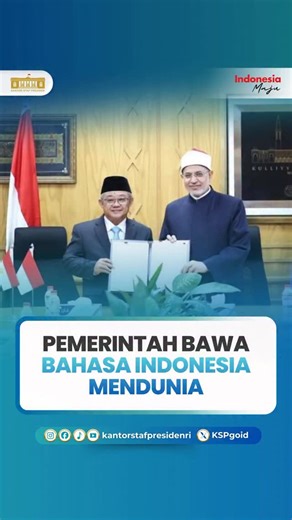 Kantor Staf Presiden RI on Instagram: "Bahasa Indonesia kini bergema di ruang-ruang akademik Universitas Al-Azhar Kairo. Dibukanya Program Studi Bahasa dan Sastra Indonesia di salah satu pusat keilmuan Islam tertua dunia menandai langkah strategis diplomasi pendidikan Indonesia, sekaligus menegaskan Bahasa Indonesia sebagai bahasa ilmu, budaya, dan peradaban di tingkat global. Langkah ini merupakan tindak lanjut dari kerja sama strategis pendidikan antara Indonesia dan Al-Azhar, yang membuka rua