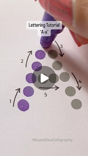 Nhuan Dao✨Calligraphy & Lettering❤️ on Instagram: "How Easily You Can Learn to Dots Lettering “A-a” 🥰 . . 🌟 And if you’re interested in learning this lettering style for yourself, I highly recommend Dots Lettering Workbook For Beginners - Awaken Your Inner Artist and Bring a New Level of Creativity to Your Lettering with Step-by-Step Exercises, Inspirational Examples, and Guidance. You can find the link in my bio or visit https://nhuandaocalligraphy.gumroad.com/l/dots . . . . #HandmadeCards #N
