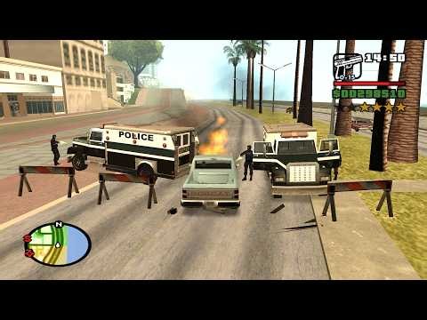 ⭐⭐⭐⭐⭐⭐SIX STARS WANTED LEVEL RAMPAGE WITH TANK | 6 STAR WANTED LEVEL ESCAPE IN GTA SAN ANDREAS