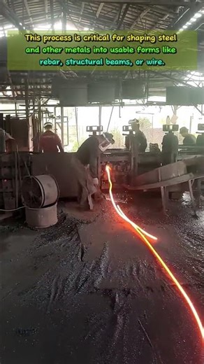 🔥 Red Hot Steel: Watch the Rolling Mill in Action! 🏭 #MetalWorking #shortsfeed