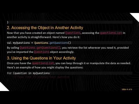 Accessing Your Array List Across Files in Kotlin for Android