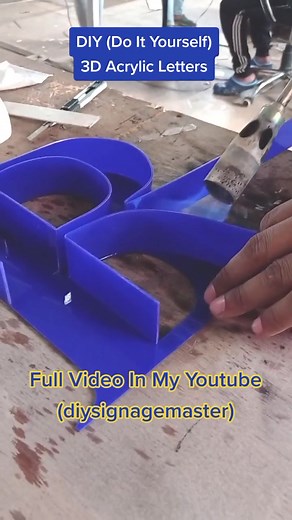 DIY (Do It Yourself) 3D Acrylic Letters. Full Video In My Youtube (diysignagemaster) #diy #3d #3dsignage #ikkgroupdubai #gurungrobyn #uae🇦🇪 #acrylic #sign #signage #fyp #support