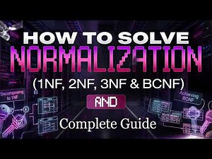 DBMS Lecture 18: How to Solve Normalization (1NF, 2NF, 3NF & BCNF) | Complete Guide