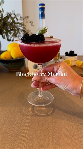 Magdiel on Instagram: "Blackberry Martini Recipe 👇 Ingredients • 2 oz vodka (or gin if you prefer botanical) • 1 oz fresh blackberry purée (blend fresh blackberries with a splash of water, then strain) • 1 oz Chambord • 0.5 oz freshly squeezed lemon juice • 0.5 oz light agave syrup (or simple syrup if you prefer) Garnish - Skewer of fresh blackberries + rosemary sprig - Optional: sugar rim ⸻ Instructions - Rim a coupe glass with lemon and dip in sugar (optional). - Add vodka, blackberry purée, 