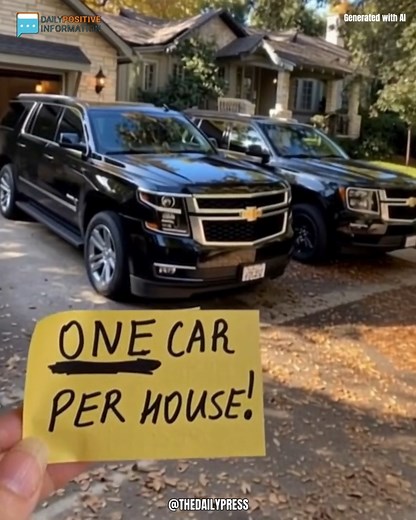 Our neighbor stuck a note to our car: “One car per house!” Then one day, she showed up in person. I opened the door to find a woman in a pastel pink cardigan, matching headband, and crisp white capri pants. “Our HOA—very friendly, but firm—has a rule about cars,” she announced. “Only one car per household in the driveway.” I blinked. “One car?” “Yes,” she repeated, her tone sharpened. “No exceptions. It keeps the neighborhood looking nice and tidy.” Jack lifted an eyebrow. “But we’re not parking