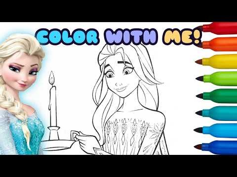 Color Elsa with Me! 🎨 Frozen Coloring for Kids