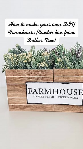 DIY farmhouse planter box, full video on my YouTube channel! #diydecor #decor #diycrafts #crafts #dollartree #dollartreeDIY #farmhouse #planter