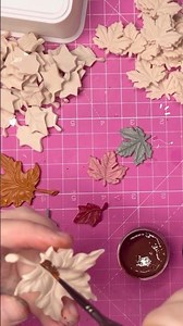 The secret to realistic polymer clay leaves #shorts