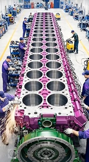 Advanced Engine Overhauling Process in a Large Workshop. #thegasengine #engine #mechanic