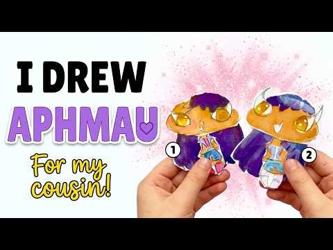 Drawing APHMAU for My Cousin! 💜 Chibi Art with Markers