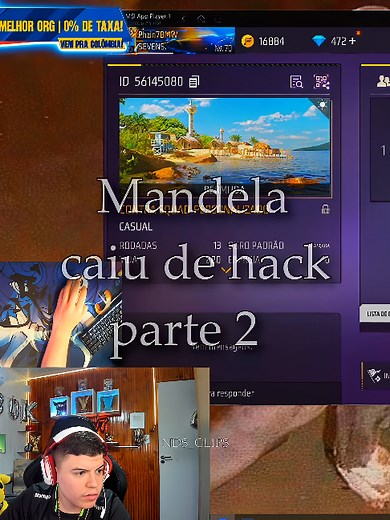reação do phzin com o mandela caindo de hack parte 2 #phzin7 #fy