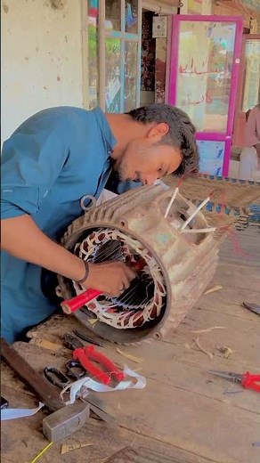 Electric Motor Stator Winding Repair | Motor Rewinding Tutorial #foryou #viralvideo #viral