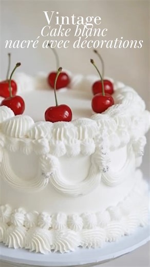 Let’s make Vintage Cake blanc nacré with décorations This cake is pure nostalgia wrapped in buttercream. This recipe is a total game-changer It is velvety soft, incredibly moist, and honestly, it might just be the best thing I've ever baked 👩‍🍳. Whether you're treating yourself or impressing guests, this recipe is a guaranteed winner every single time 🏆. One bite and you'll understand why I'm obsessed. Comment “ CAKE ” for the full recipe, and I’ll send the link straight to your DMs 💌 #desse