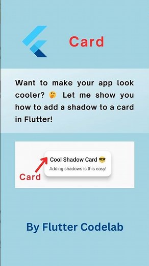 Flutter Hack: Add Cool Shadows to Your Cards in Seconds! #flutterfavorite #fluttertip #flutterio