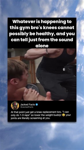 Whatever is happening to this gym bro's knees cannot possibly be healthy