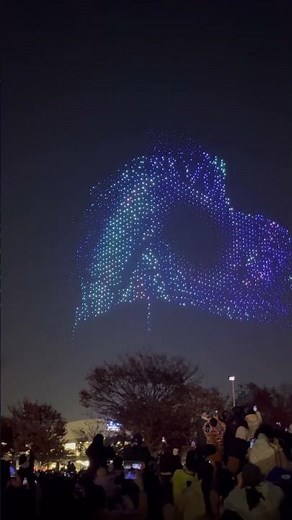 Kpop demon hunters drone light show in Seoul #insane #drone #kpopdemonhunter #idol