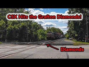 CSX Crashes the Diamonds-Grafton OH -Greenwich Sub. Very Close Look. #train #railroad #csx #railfan