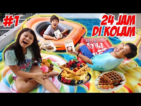 24 JAM MAKAN DI DALAM KOLAM RENANG DEPAN RUMAH - Part 1 | Vlog & Drama Lucu | CnX Adventurers
