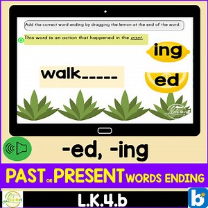 Inflectional Endings Adding ing and ed BOOM™ CARDS
