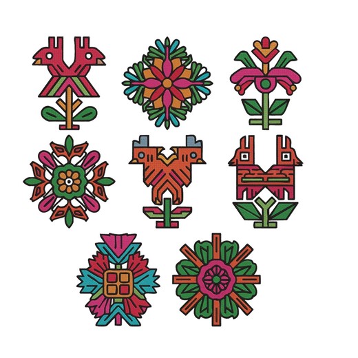 Traditional Mexican Embroidery Design, Otomi Embroidery, Mexican Floral, Traditional Embroidery, Folkloric Flower Machine Embroidery, 6 Size - Etsy