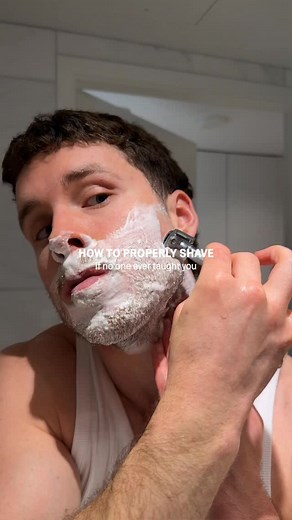 Here’s how to properly shave to prevent razor burn, bumps, and irritation if no one ever taught you. #shaving #mensgrooming #shavelikeaman | Drew.Hallgrimson