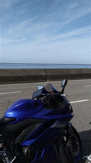 青の境界線へ #越前海岸 #ショート #beach #nature ＃バイク女子＃波＃海 #癒し動画 #景色綺麗