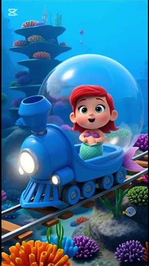colorful train🚂😅😜 mermaid kids rhymes