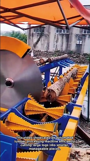 Automated Log Cutting Machine in Action