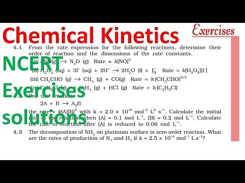 Chemical kinetics NCERT Exercises solution chapter - 4 physical chemistry class 12 in hindi