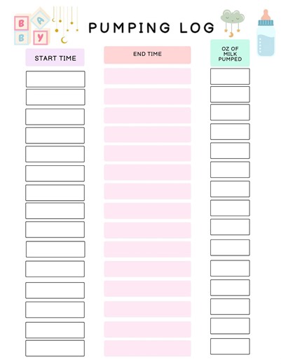 Baby Feeding Log & Pumping Tracker | Newborn Feeding Schedule Printable | Breastfeeding, Bottle Log | Instant Download - Etsy