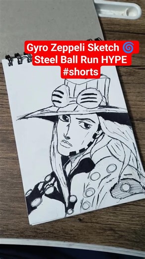 Gyro Zeppeli Sketch 🌀 Steel Ball Run HYPE #shorts