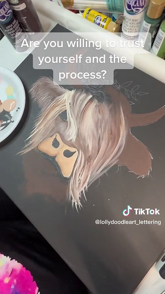 Step by Step Highland Cow Acrylic Painting Tutorial