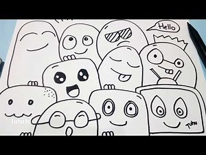 Gambar nya mudah | Cute simple doodle art | Cara menggambar doodle art simple lucu imut