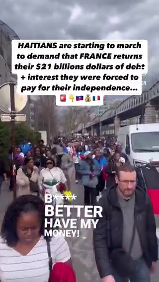 France 🇫🇷 should repay billions of dollars to Haiti 🇭🇹 to cover a debt that formerly enslaved people were forced to pay in return for recognising the island's independence, according to a coalition of civil society groups launching a new push for reparations.The Caribbean island state became the first in the region to win its independence in 1804 after a revolt by enslaved people. But in a move many Haitians blame for two centuries of turmoil, France later imposed harsh reparations for lost