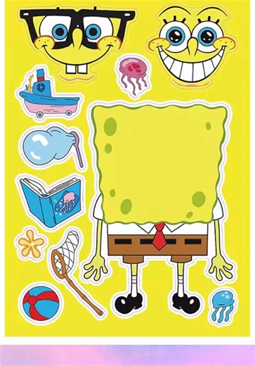 SpongeBob SquarePants silly face stickers#sniffycat #puzzle #spongebobsquarepants #spongebob #fypシ