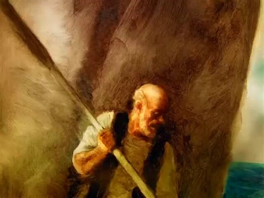 Amazing paint on glass animation from the animated short movie ‘The Old Man and the Sea’ (1999)