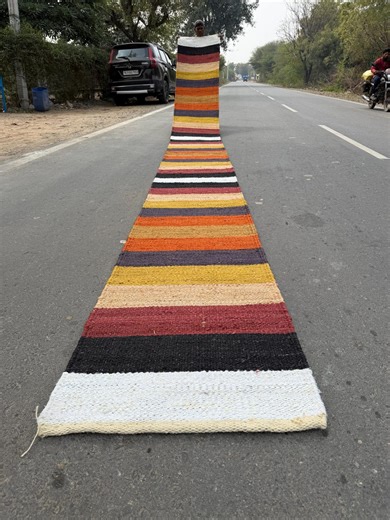 Colorful Striped Wool Jute Kilim Runner, Handwoven Flatweave Runner Rug - Etsy