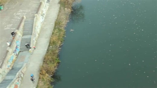 Guy Jumps Head First off Bridge