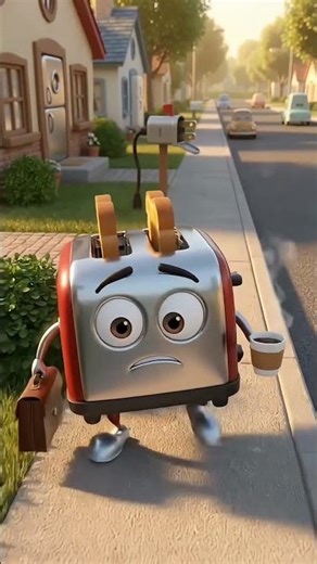 A toaster going to work like a human...