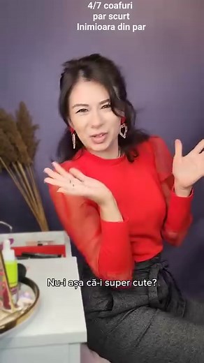 37K views · 357 reactions | 4/7 coafuri par scurt Cum vi se pare inimioara din par, sau mai bine zis arata a inimioara? Ati incerca coafura? Aștept și alte idei în comentarii #7coafuriparscurt #hairstyle #shorthair #shorthairhairstyle #coafura #tutorial #lebedelestiu #nustiaicaainevoie #valentinesday | Make-up Swan by Aly | Facebook