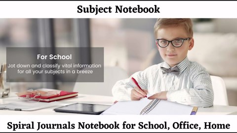 CAGIE 2 Pack Spiral Notebooks for School Work with Removable Dividers Tabs, Small A5 5 Subject Notebook College Ruled, Lined Journaling Notebook for Women Men Writing, Pink