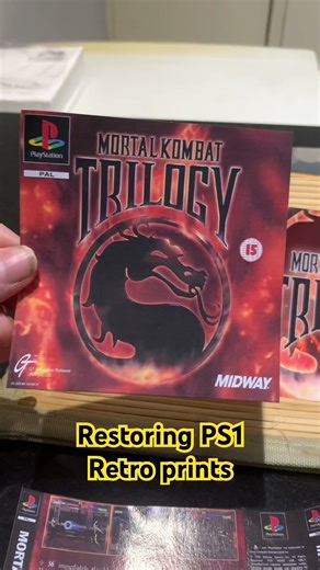 Mortal Kombat PS1 case prints inserts cover slips for cases. PlayStation
