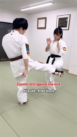 【Counter drill against low kick】下段回し蹴りに対してのカウンター #大谷道場 #空手 #karate #martialarts #shorts
