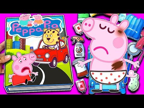 Oh no, Peppa Pig Was in Traffic Accident ... ❤️DIY Paper❤️ Make Quiet Book Peppa Pig