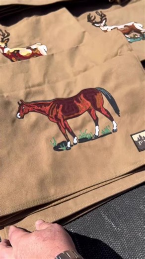 Gifts from @Chris Stapleton to artists he played with in 2022. Before we added the artists names! Each artists home state mammal inspired by paint by numbers #chainstitchembroidery #fender #filson @Filson1897 @Fender