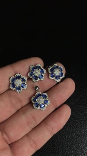 4x3 MM Natural Kyanite Jewelry Set, 925 Sterling Silver, Cluster Ring, January Birthstone, Charm Pendant, Anniversary Gift, Gift for Her - Etsy