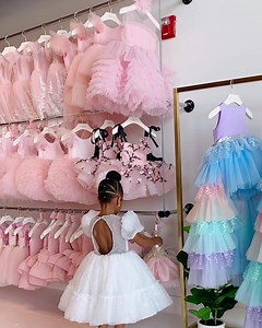 There's nothing quite as innocent or simple as white 🤍 The Olivia dress and Ultimate White suit make the perfect brother/sister combo for your next all-white event! Your little ones will look like pure innocence in their all-white outfits! The Olivia dress features an invisible neckline, fluffy cap sleeves and an open back. The fabric is a sparkling white—as pure-looking as freshly fallen snow. The rhinestone detailing in the neck and waistline only add to the glittering purity of this dress. T