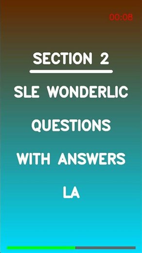 SLE Wonderlic Questions with Answers La Latest